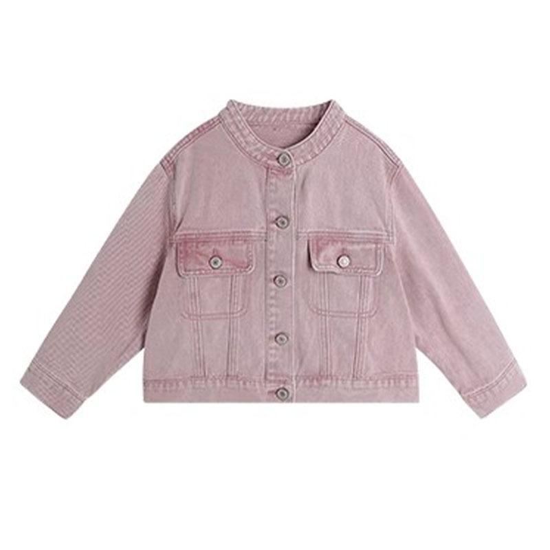 Dječja jakna za proljeće u korejskom stilu, pamuk-denim 70–80% pamuk, dugi rukavi, jednostruko kopčanje
