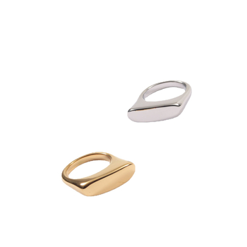 Vitafend титаниева стомана Геометричен пръстен – Диамантено полиране, женски стил