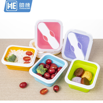 Kutija za obrok od silikona, sklopiva, 501–800 ml, zatvorena i slagiva