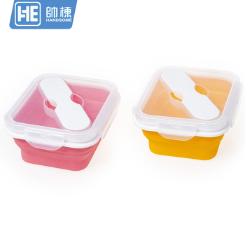 Kutija za obrok od silikona, sklopiva, 501–800 ml, zatvorena i slagiva