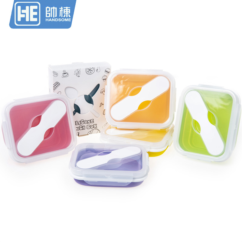 Kutija za obrok od silikona, sklopiva, 501–800 ml, zatvorena i slagiva