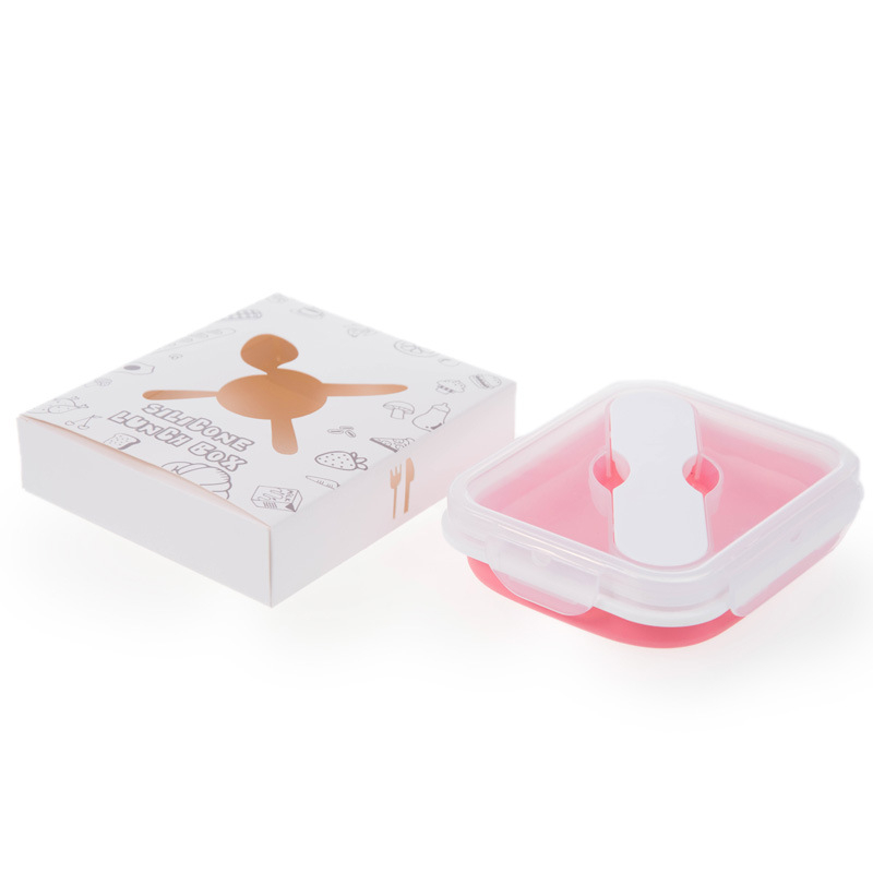 Kutija za obrok od silikona, sklopiva, 501–800 ml, zatvorena i slagiva