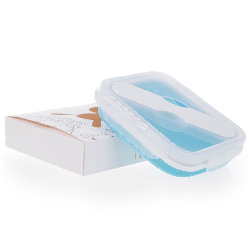 Kutija za obrok od silikona, sklopiva, 501–800 ml, zatvorena i slagiva