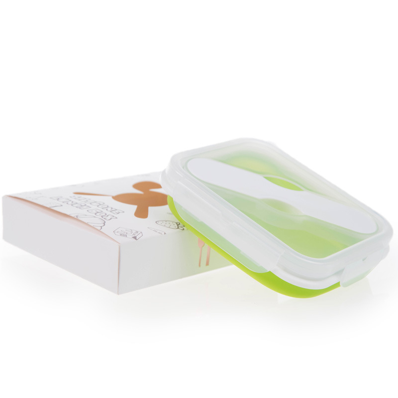 Kutija za obrok od silikona, sklopiva, 501–800 ml, zatvorena i slagiva