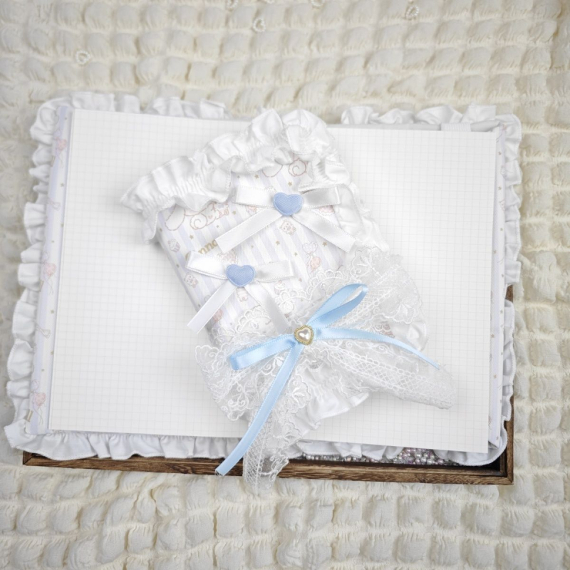 Kézzel készített vászon notebook fedél csipke díszítéssel, védő borítás jegyzetfüzethez/plannerhez