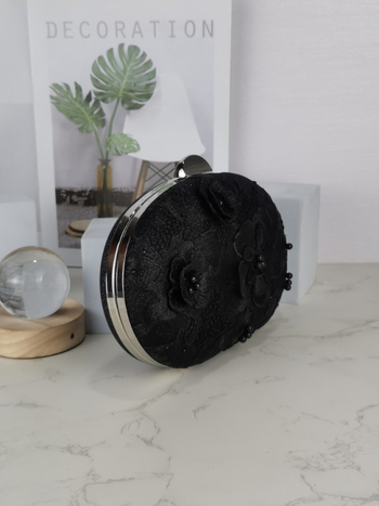 Izšivana večernja torbica od poliestera s kanvasnom podlogom, horizontalan kvadratni oblik, zatvarač s lokom, unutarnja džep za telefon — luksuzan retro dizajn