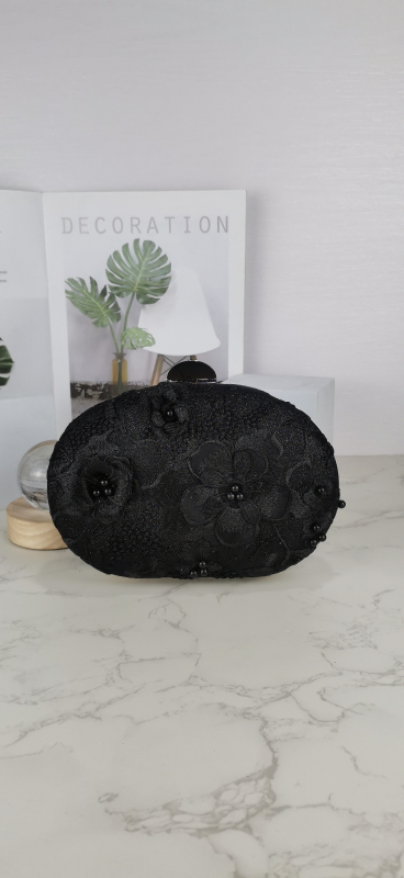 Izšivana večernja torbica od poliestera s kanvasnom podlogom, horizontalan kvadratni oblik, zatvarač s lokom, unutarnja džep za telefon — luksuzan retro dizajn