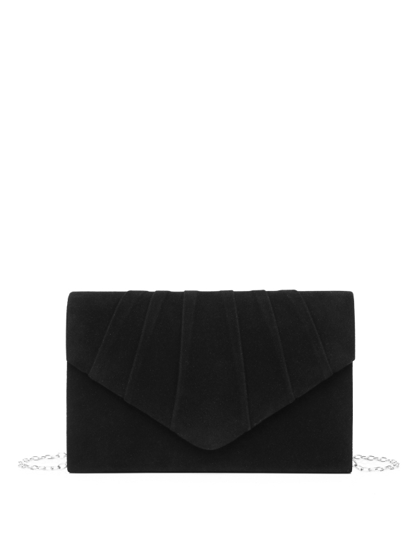 Baršunasta clutch torbica - mala kvadratna forma, vodoravni oblik, otvaranje poklopcem, podstava od poliestera