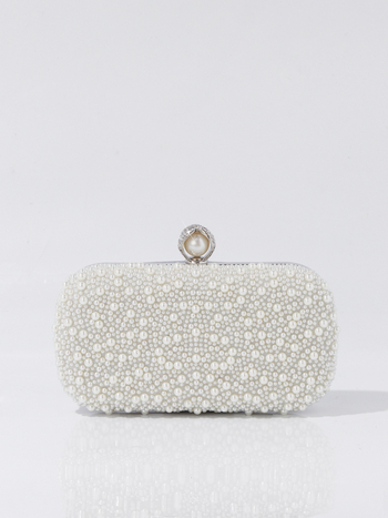 Perlasta večernja torbica, Beaded Cheongsam clutch, mali kvadratni oblik, magnetsko zatvaranje, pretinci za telefon i dokumente, poliester podstava