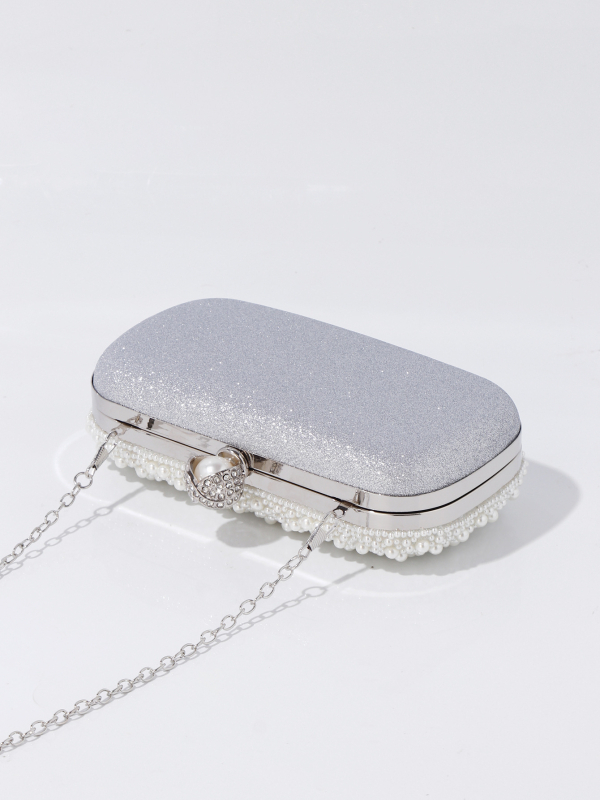 Perlasta večernja torbica, Beaded Cheongsam clutch, mali kvadratni oblik, magnetsko zatvaranje, pretinci za telefon i dokumente, poliester podstava