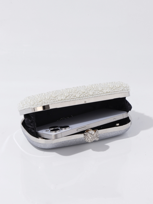 Perlasta večernja torbica, Beaded Cheongsam clutch, mali kvadratni oblik, magnetsko zatvaranje, pretinci za telefon i dokumente, poliester podstava