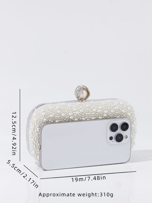 Perlasta večernja torbica, Beaded Cheongsam clutch, mali kvadratni oblik, magnetsko zatvaranje, pretinci za telefon i dokumente, poliester podstava