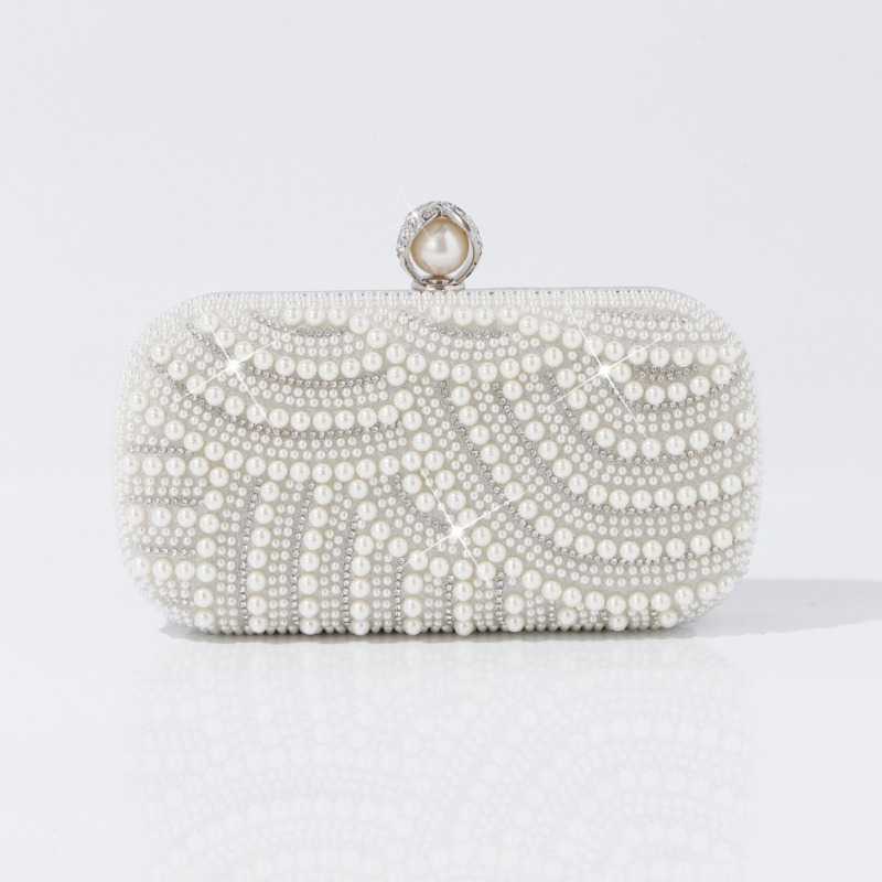 Perlasta večernja torbica, Beaded Cheongsam clutch, mali kvadratni oblik, magnetsko zatvaranje, pretinci za telefon i dokumente, poliester podstava