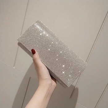 Večernja clutch torbica — svila tijelo, mala kvadratna forma, zaključavanje na bravu, horizontalni kvadratni oblik, poliester podstava