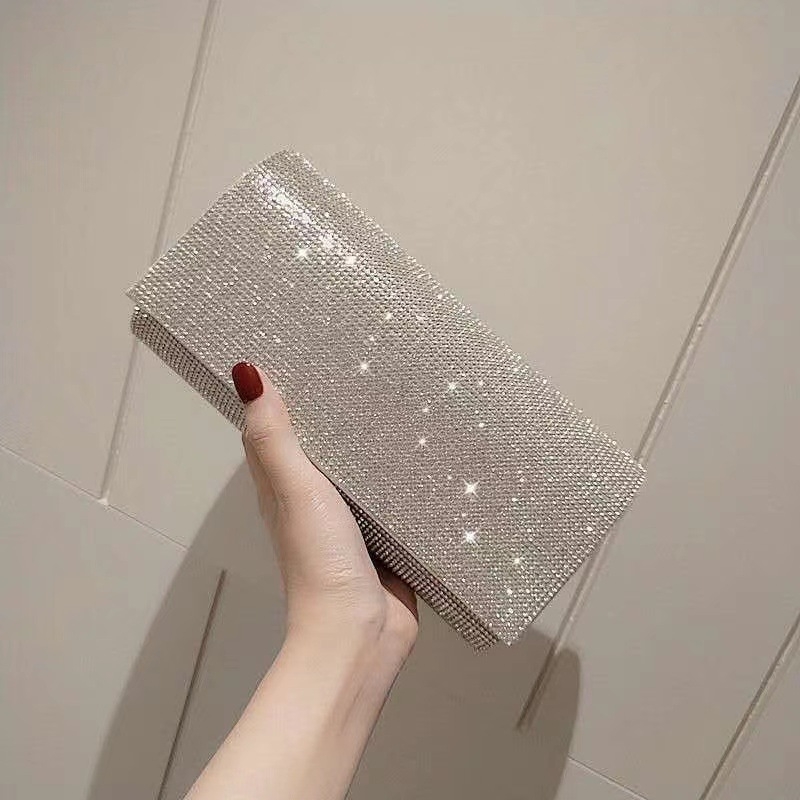 Večernja clutch torbica — svila tijelo, mala kvadratna forma, zaključavanje na bravu, horizontalni kvadratni oblik, poliester podstava