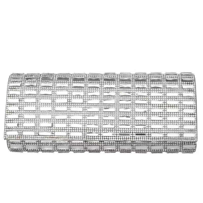 Večernja clutch torbica — svila tijelo, mala kvadratna forma, zaključavanje na bravu, horizontalni kvadratni oblik, poliester podstava