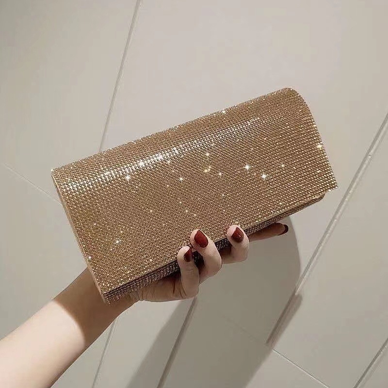 Večernja clutch torbica — svila tijelo, mala kvadratna forma, zaključavanje na bravu, horizontalni kvadratni oblik, poliester podstava