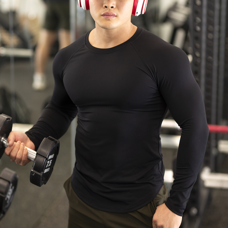 Muški brzo-sušеći sportiski komplet za trčanje s dugim rukavima i hlačama; za zimu, proljeće i jesen; materijal: miješavina kemijskih vlakana s 80% najlona; podstava: miješavina kemijskih vlakana s 80% najlona; model: BZ-05