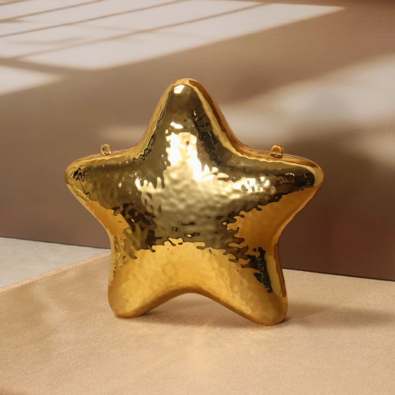 Meteorite Star večernja torba od ABS-a, školjkast oblik, magnetsko kopčanje, džep za dokumente, bez podstavke