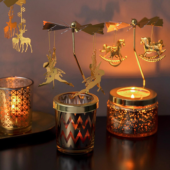 Felinar rotativ pentru lumânări, cilindric, lumânare parfumată din ceară de soia, făcut manual