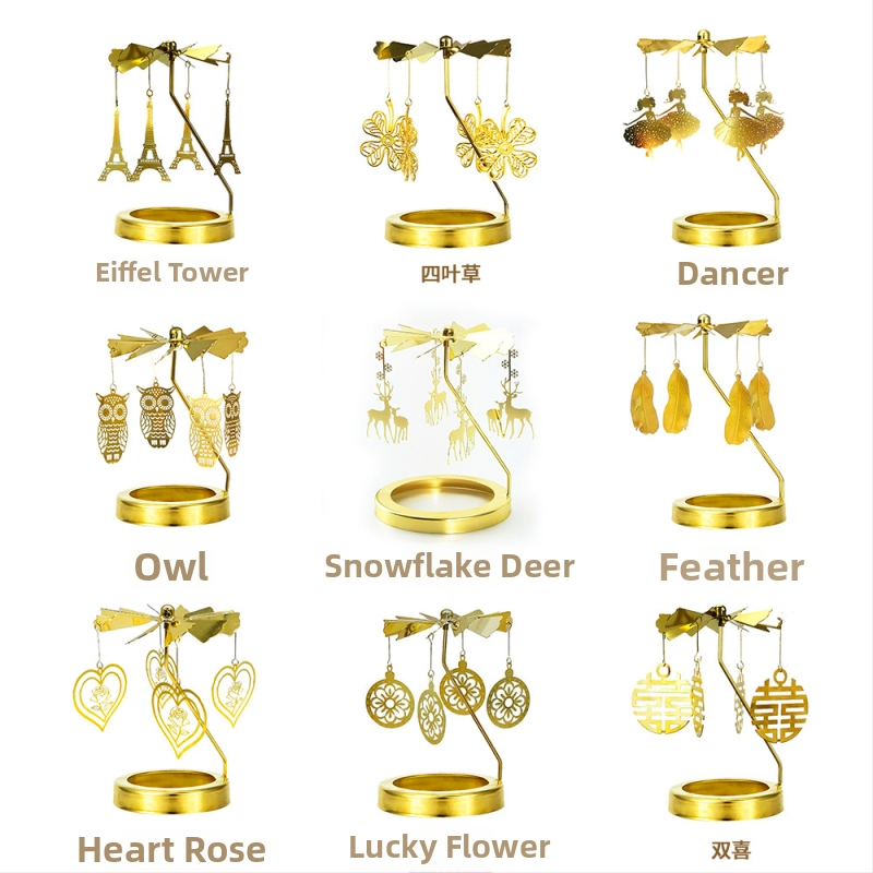 Felinar rotativ pentru lumânări, cilindric, lumânare parfumată din ceară de soia, făcut manual