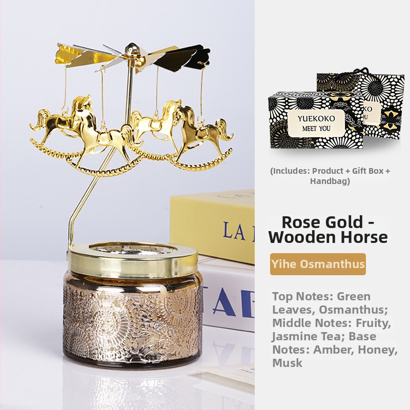 Felinar rotativ pentru lumânări, cilindric, lumânare parfumată din ceară de soia, făcut manual