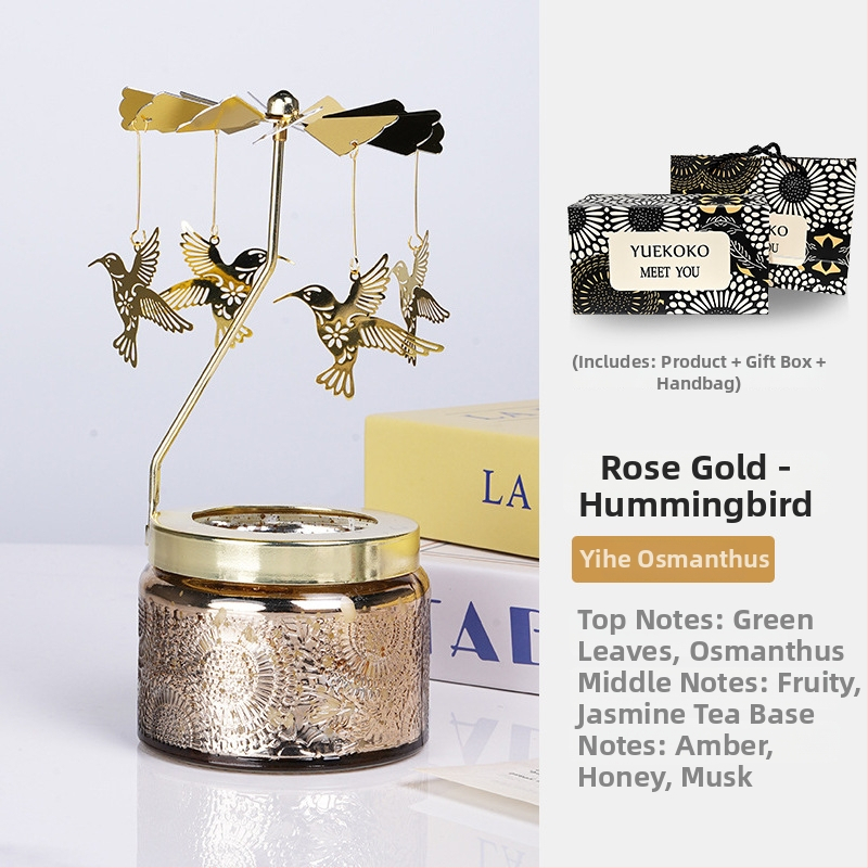 Felinar rotativ pentru lumânări, cilindric, lumânare parfumată din ceară de soia, făcut manual