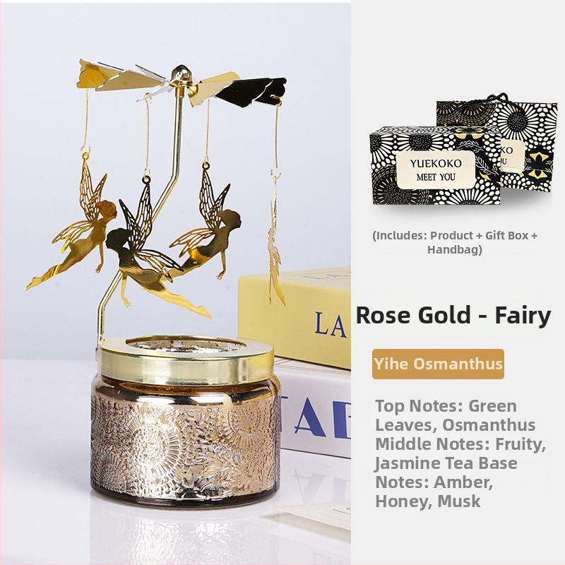 Felinar rotativ pentru lumânări, cilindric, lumânare parfumată din ceară de soia, făcut manual