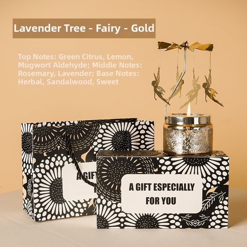 Felinar rotativ pentru lumânări, cilindric, lumânare parfumată din ceară de soia, făcut manual