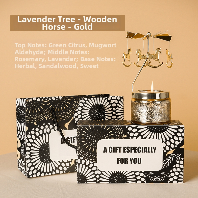 Felinar rotativ pentru lumânări, cilindric, lumânare parfumată din ceară de soia, făcut manual