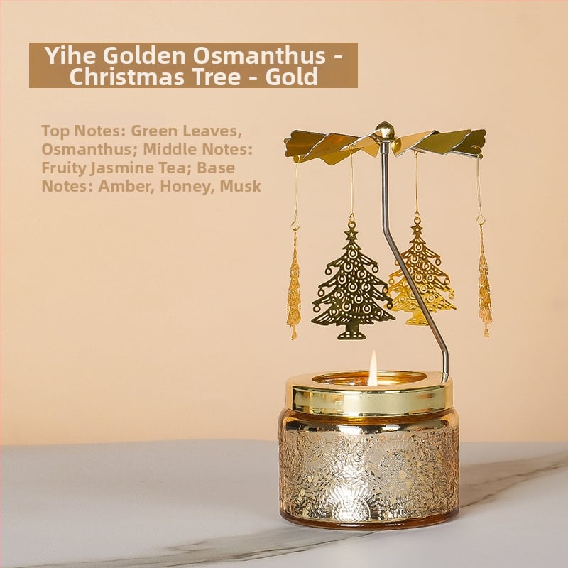 Felinar rotativ pentru lumânări, cilindric, lumânare parfumată din ceară de soia, făcut manual