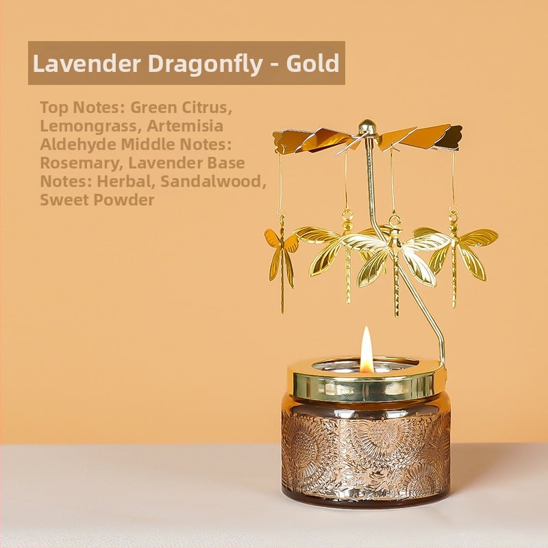 Felinar rotativ pentru lumânări, cilindric, lumânare parfumată din ceară de soia, făcut manual