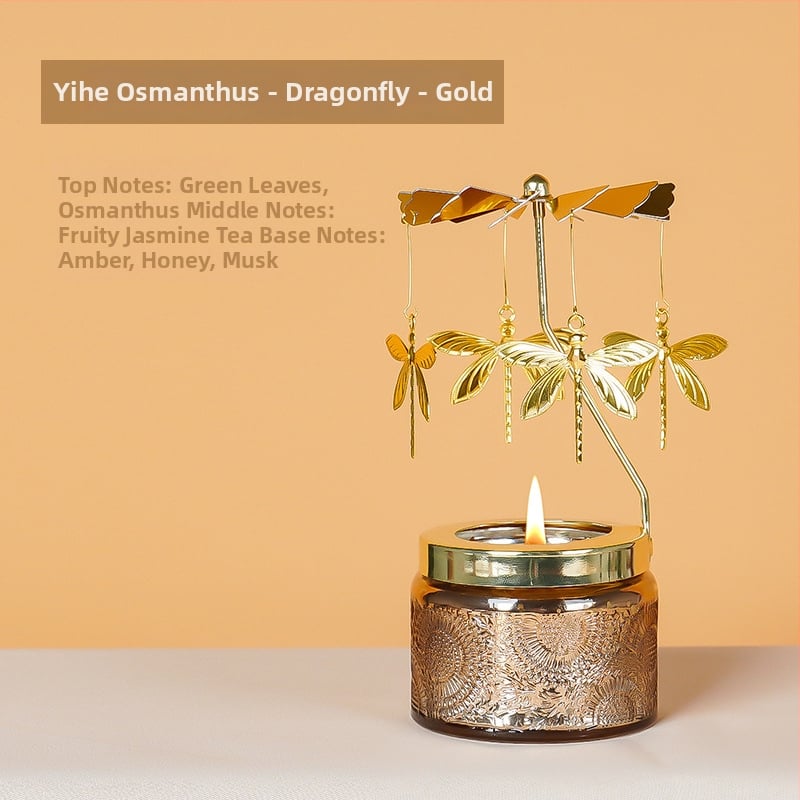 Felinar rotativ pentru lumânări, cilindric, lumânare parfumată din ceară de soia, făcut manual