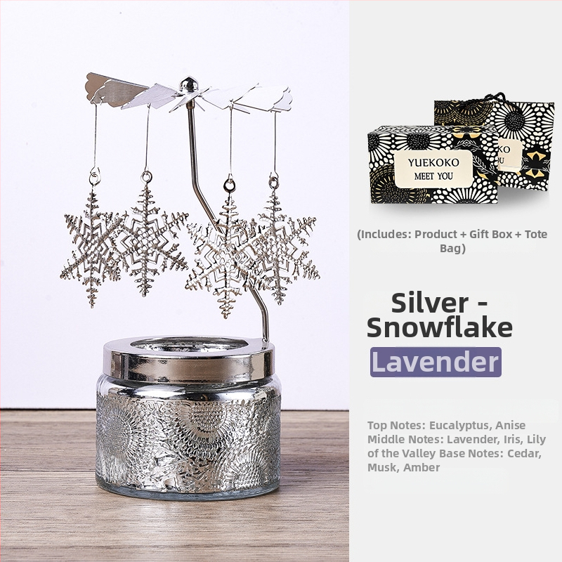 Felinar rotativ pentru lumânări, cilindric, lumânare parfumată din ceară de soia, făcut manual