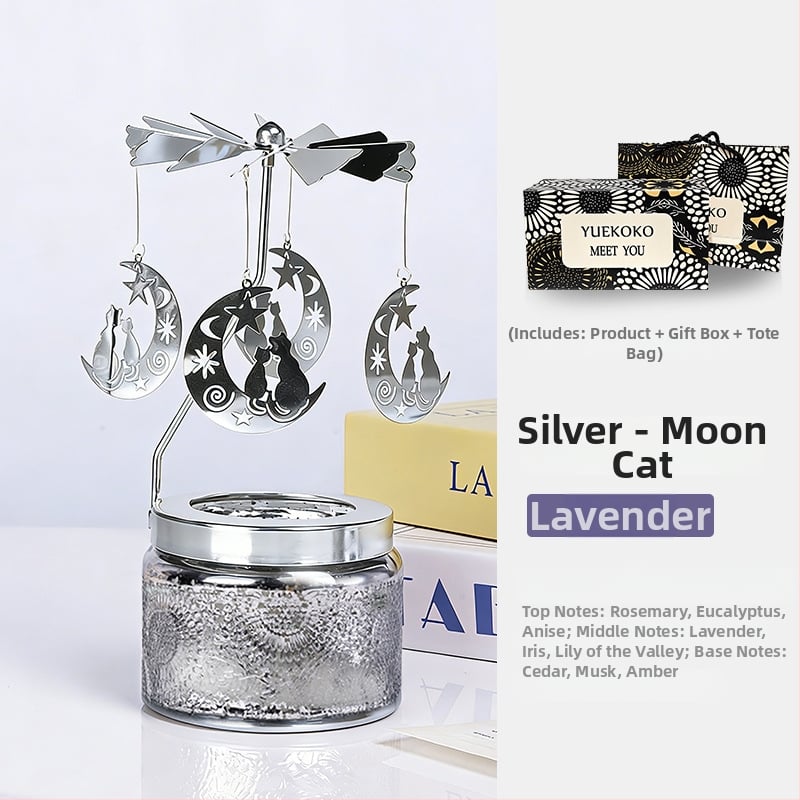 Felinar rotativ pentru lumânări, cilindric, lumânare parfumată din ceară de soia, făcut manual