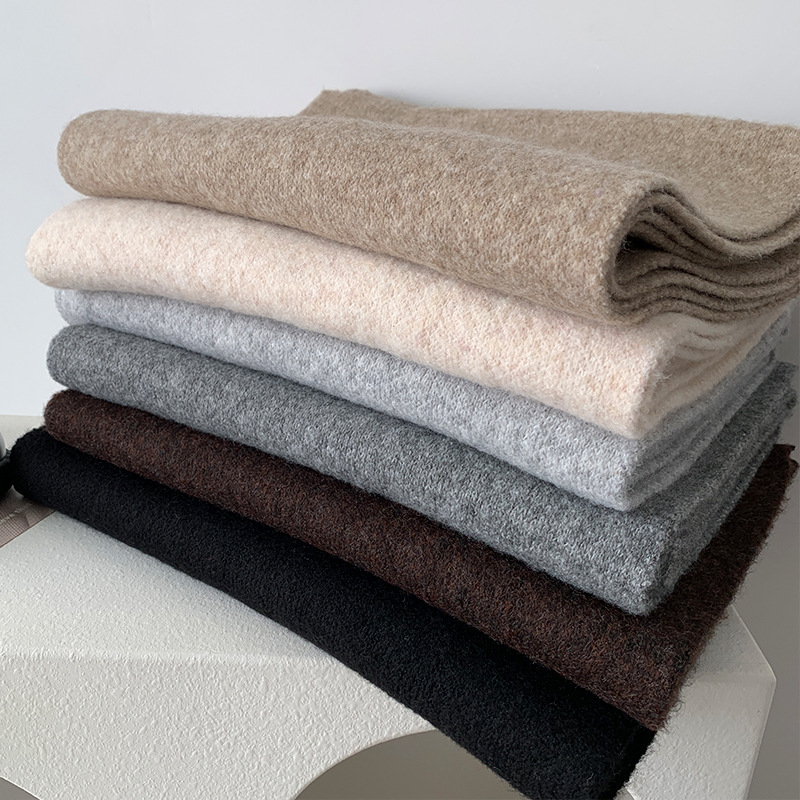 Вълнен шал - warp-плетен, топъл за зимата, минималистичен стил висок клас