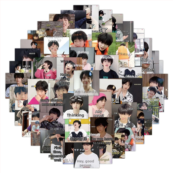 Σετ αυτοκόλλητων Rucheng, 63 φύλλα, γλυκό στυλ, εκτύπωση, αυτοκόλλητα με κόλλα