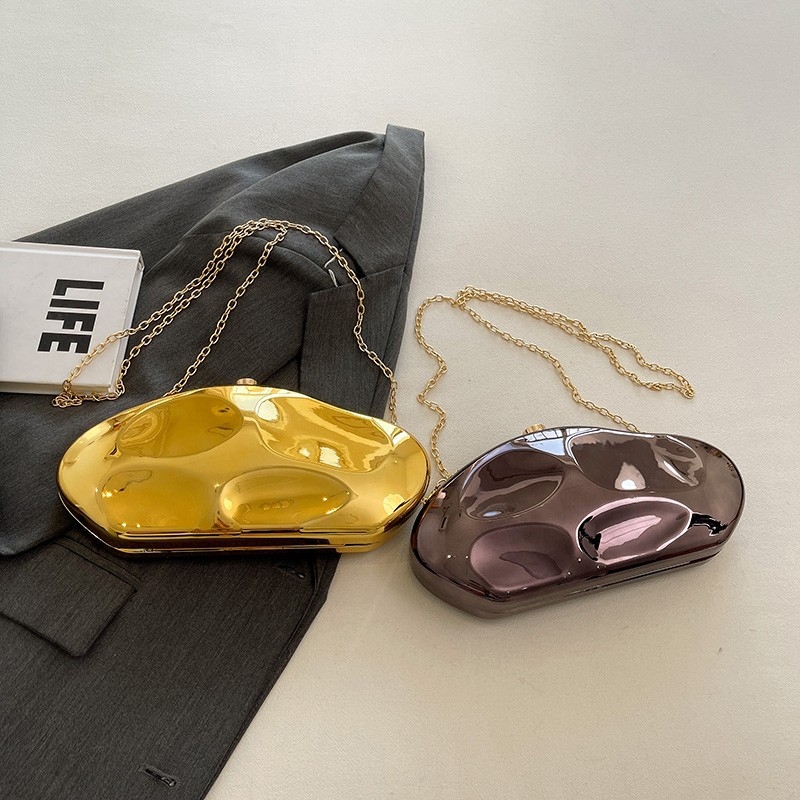 Akrilna torbica tipa kutija sa zaključavanjem, ovalni oblik, unisex stil