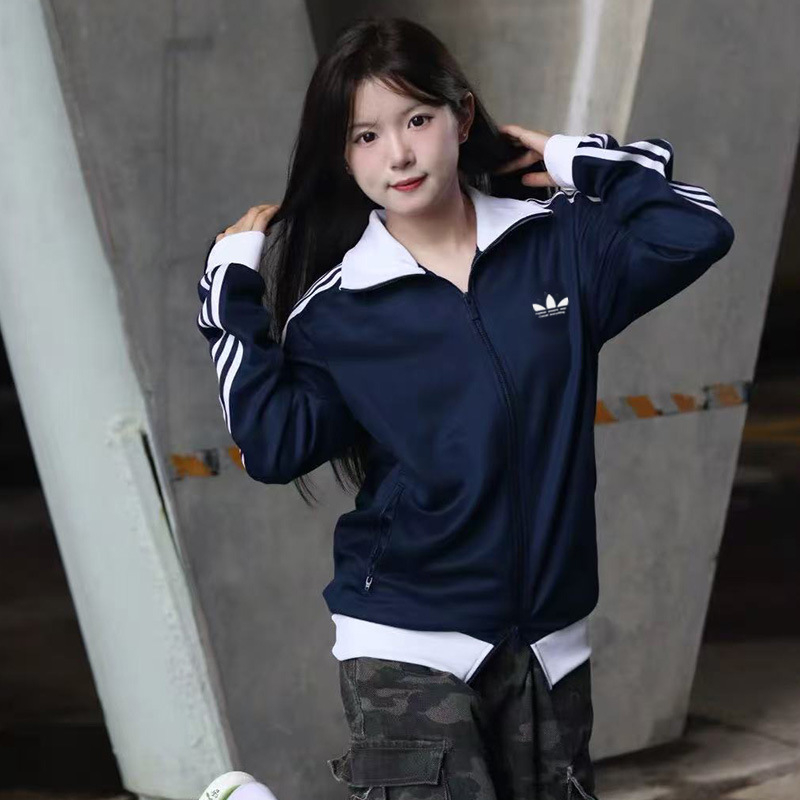 Uniszex csíkos polo galléros dzseki, hosszú ujjú, 95% pamut – őszi viselet