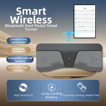 Pedal-operated page turner για μουσικές παρτιτούρες για ηλεκτρονικά πληκτρολόγια, ABS σκληρό περίβλημα, μοντέλο Music translator, συσκευασία: χαρτοκιβώτιο