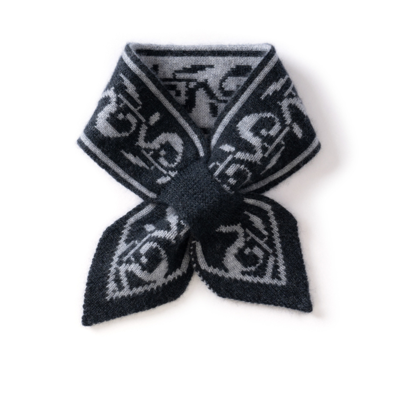 Кашмирен шал за врата с warp-плетение, прорезан дизайн, запазва топлината през зимата