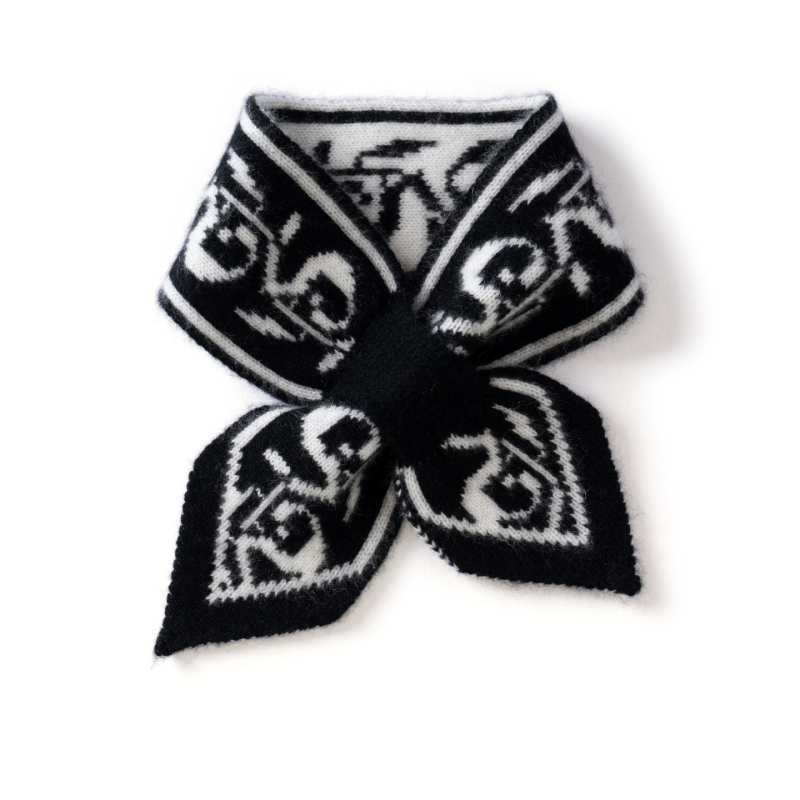 Кашмирен шал за врата с warp-плетение, прорезан дизайн, запазва топлината през зимата