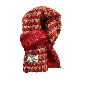 Плетен дамски шал за зима 2025 – вълнено-смесена материя, Warp knitting, поддържа топло, минималистичен стил