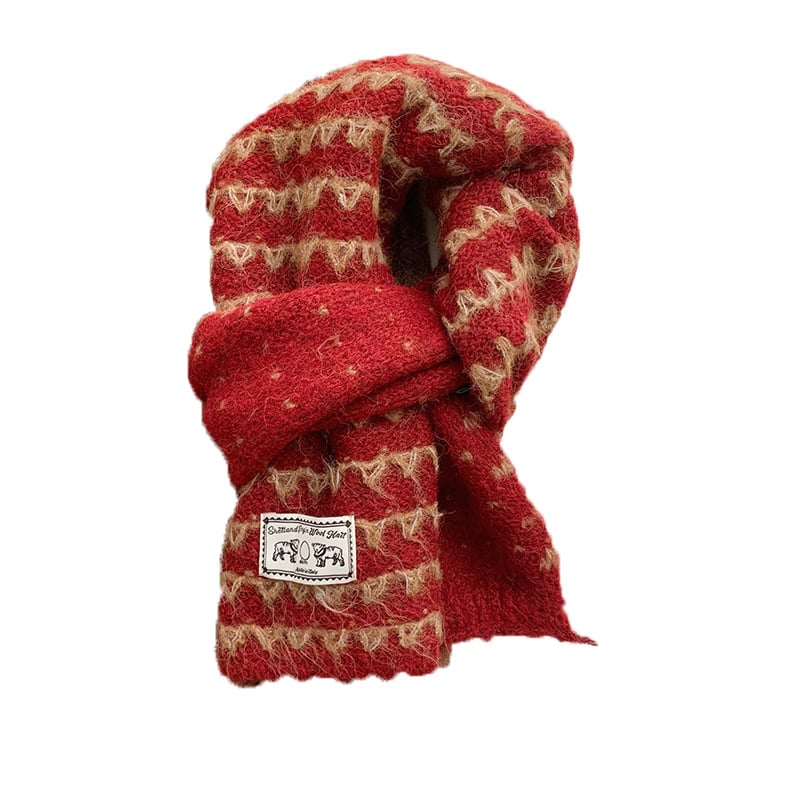 Плетен дамски шал за зима 2025 – вълнено-смесена материя, Warp knitting, поддържа топло, минималистичен стил