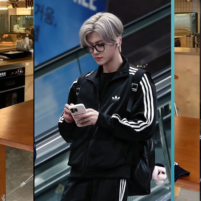 Clover hímzett sportos dzseki, uniszex, álló gallér, hosszú ujjú, 91–95% poliészter