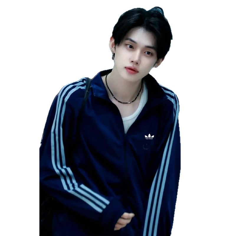 Clover hímzett sportos dzseki, uniszex, álló gallér, hosszú ujjú, 91–95% poliészter