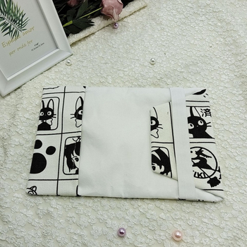 Notesztartó, kézzel készített vászonból csipkés szegéllyel — Qiu Ling; anyag: vászon; ajándék: igen; alkalmas pároknak, barátoknak, gyerekeknek, osztálytársaknak