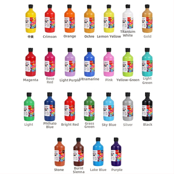 Гуаш комплект за рисуване Yijia, бутилкова опаковка, за начално училище и детска градина
