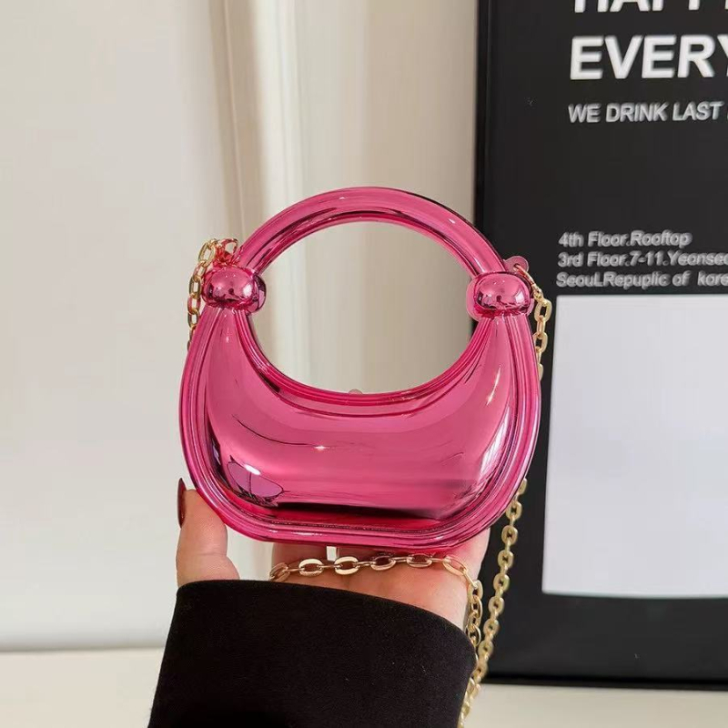 Akrilna mini torbica s magnetskim zatvaračem, kutija-stil, unutarnja pretinac za telefon i dokumente