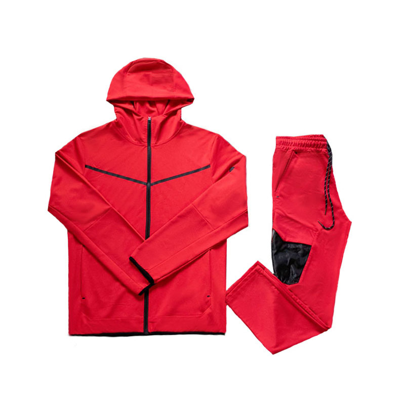 Мъжки двучастов спортен комплект с качулка, V-образно деколте и дълги ръкави, полиестер 95%, за пролет и есен